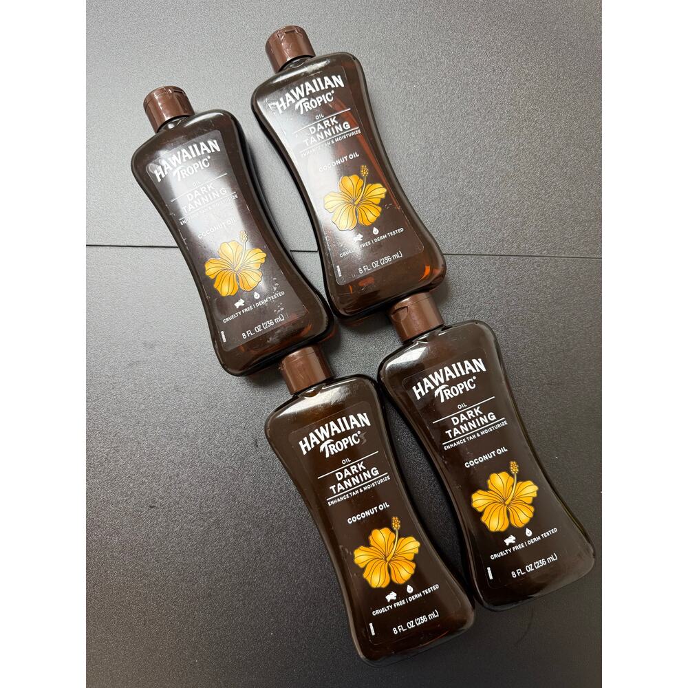 Bundle of 4 Hawaiian Tropic Dark Tanning Oil Original 8 oz